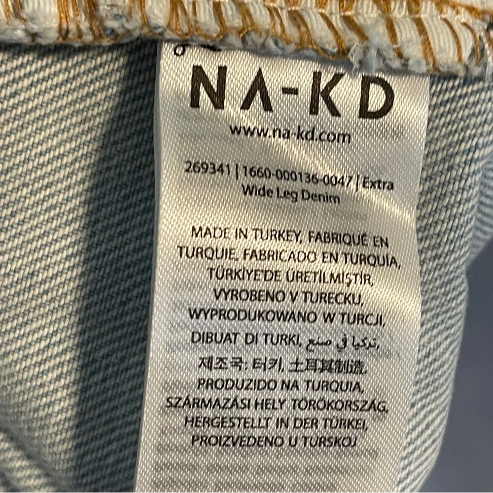 NA-KD Blue Extra Wide Leg Flare Jeans High Waist Eur 40 US 12